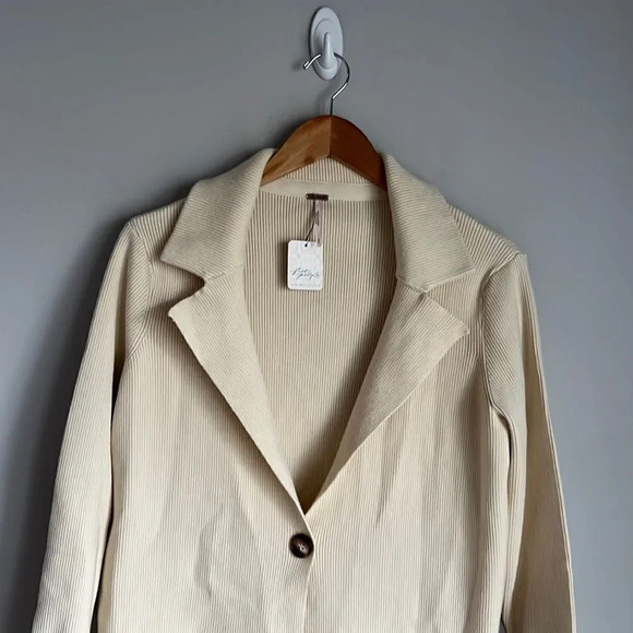 NEW free people Sarah Blazer in Ivory - Picture 5 of 14